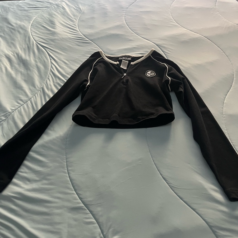 Adidas Black Long Sleeve Crop Top